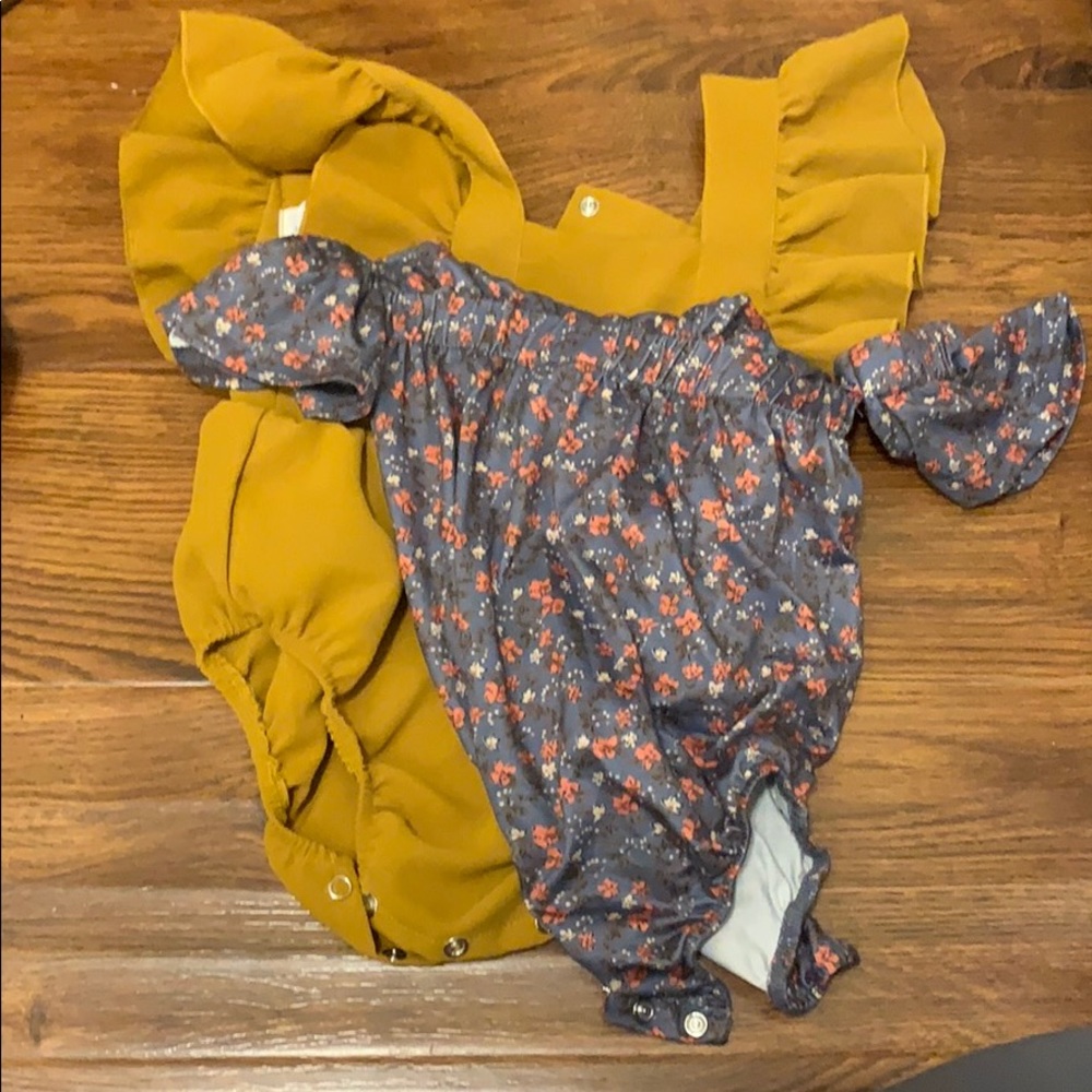 Little Girl Romper and Off the shoulder top.